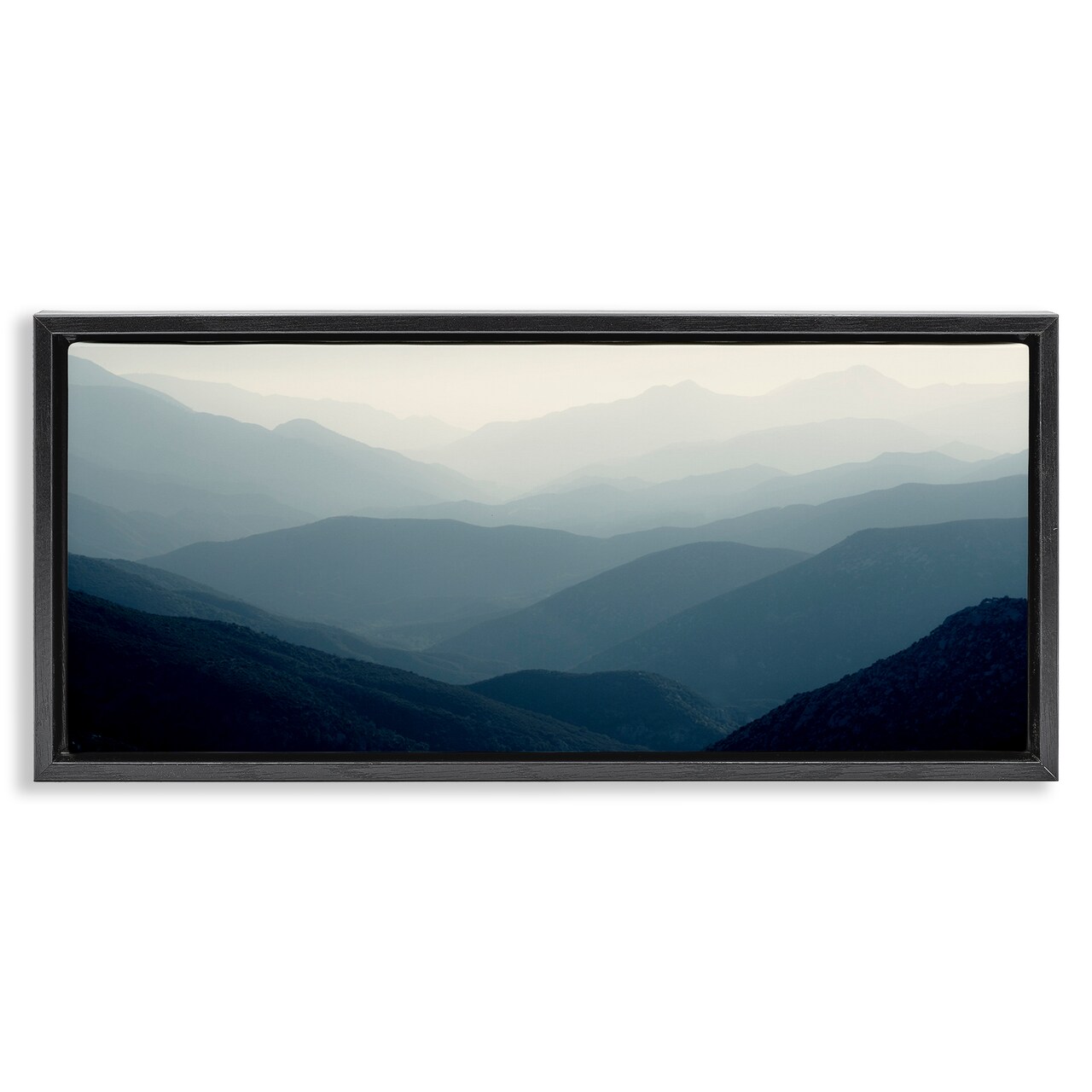 Stupell Industries Foggy Blue Mountains Floating Frame Design by Gemma Bardot
